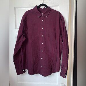Merona maroon button up shirt size XXL‎
